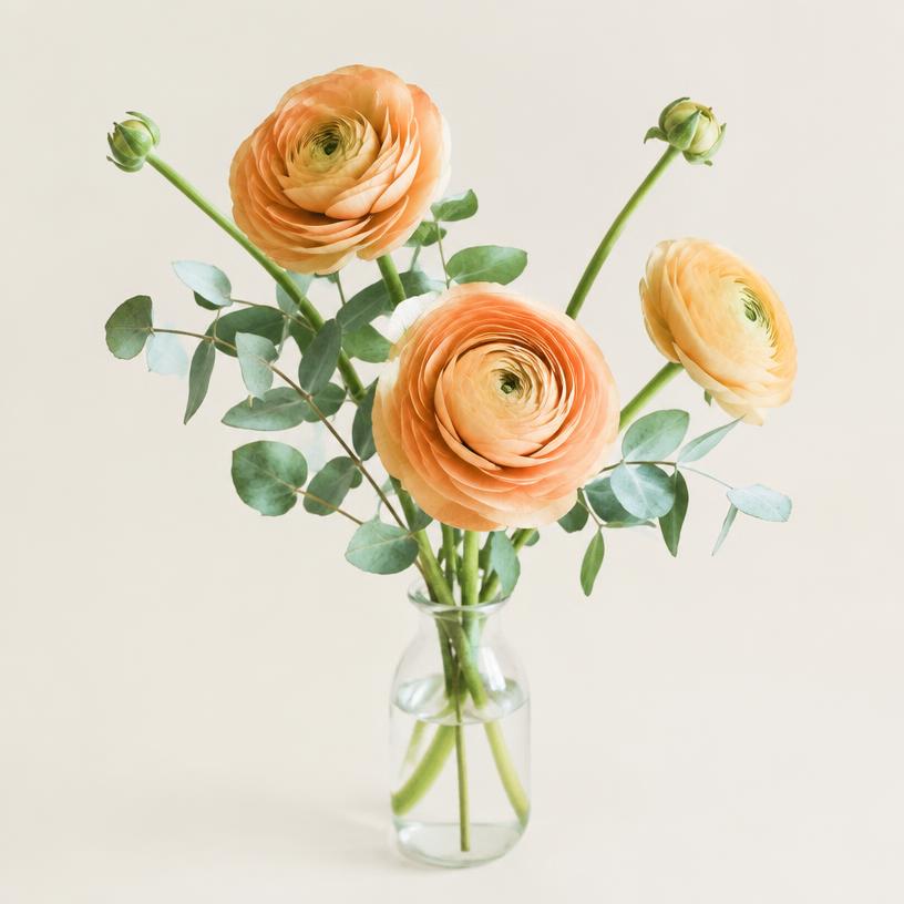 Apricot ranunculus everyday flower arrangement